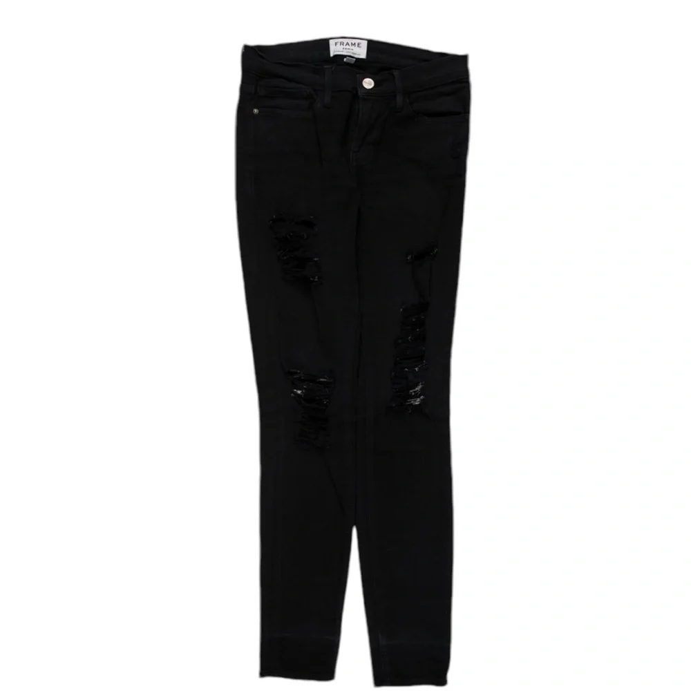 Frame Le Color Ripped Black Skinny‎ Jean | 24 - Picture 2 of 12